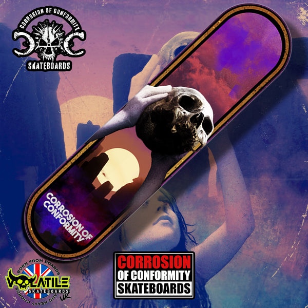 Corrosion of Conformity No Cross No Crown skateboard deck – front artwork