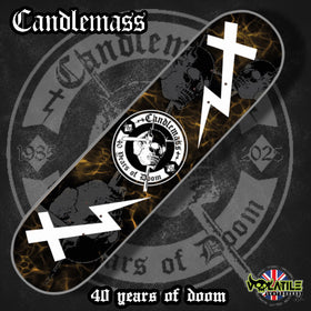 Candlemass 40th Anniversary skateboard deck – front artwork