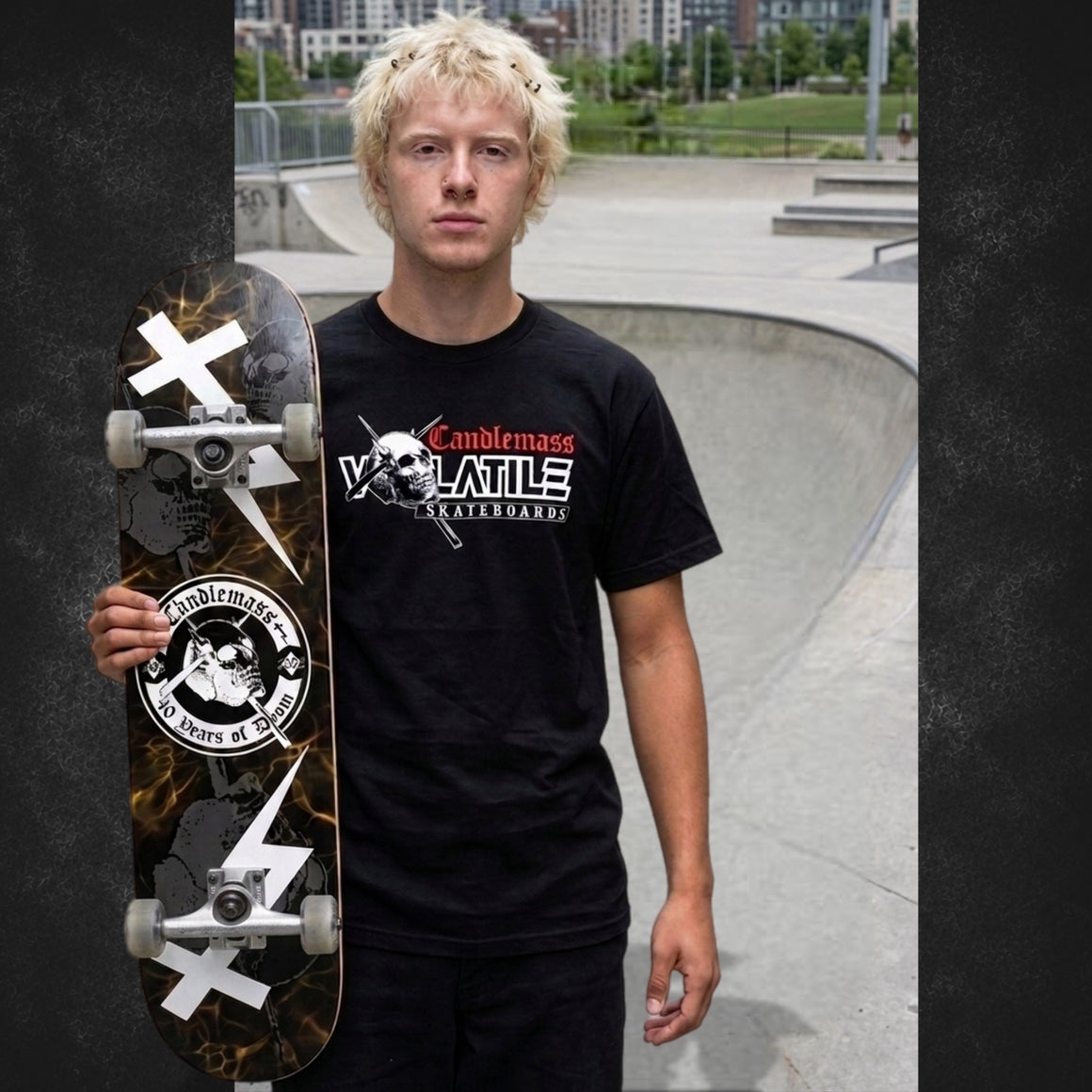 Candlemass 40th Anniversary skateboard deck – front artwork